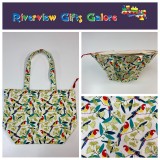 Large Tote Bag With Zip - Rosella Large Tote Bag With Zip - Rosella